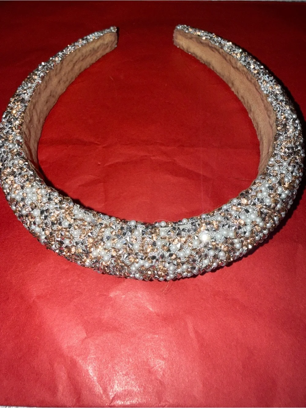 Embellished Pearl & Metallic Beaded Headband